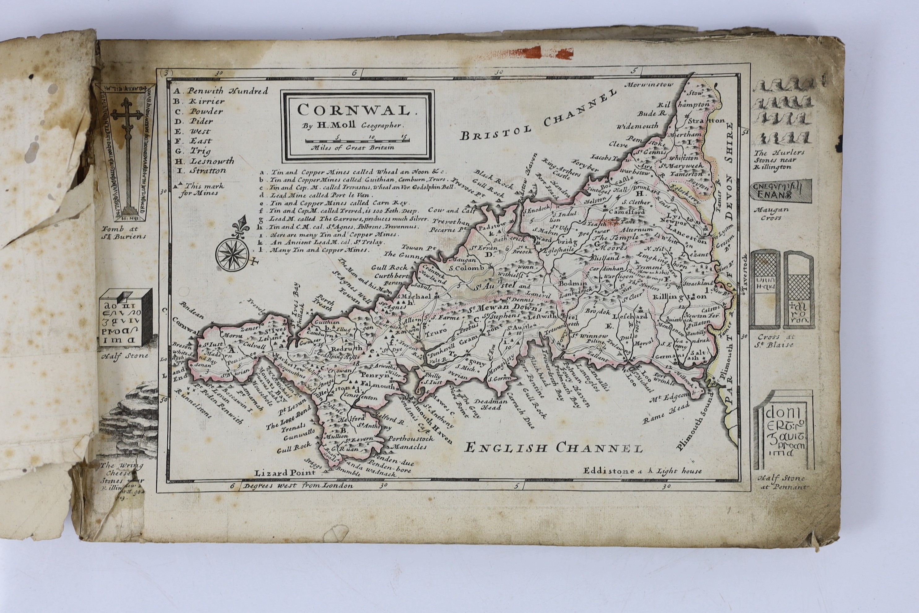 [Moll, Herman - A set of Fifty New and Correct Maps of England and Wales] With Great Roads and Principal Cross-Roads, and c....(i.e. lacks commencement of title). with 48 (ex50) maps, outline colour and with bordered eng